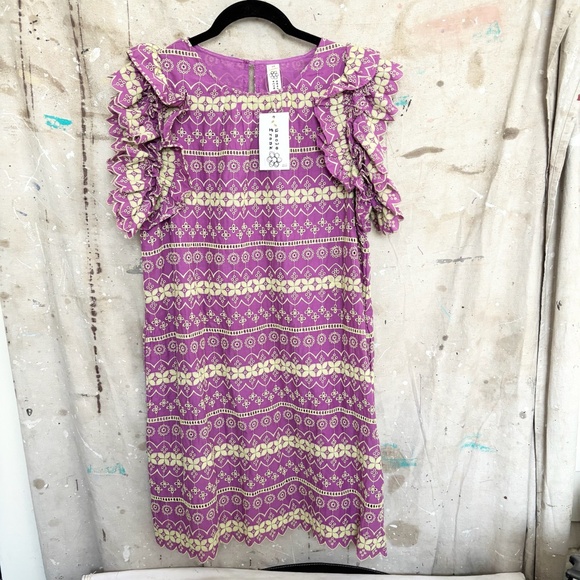 Uncle Frank Eyelet Ruffled Mini Dress - Picture 2 of 4